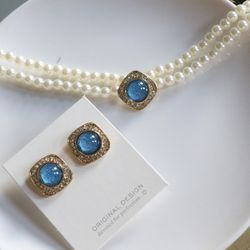 Earrings + Necklace Set, Something Blue