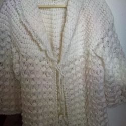 Women Jacket Sweater Beige One Size Small Medium Large 