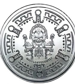 ¼ OZT .999 Fine & Pure Silver Egyptian Bullion Aztec “Miclantecuhtli” Round