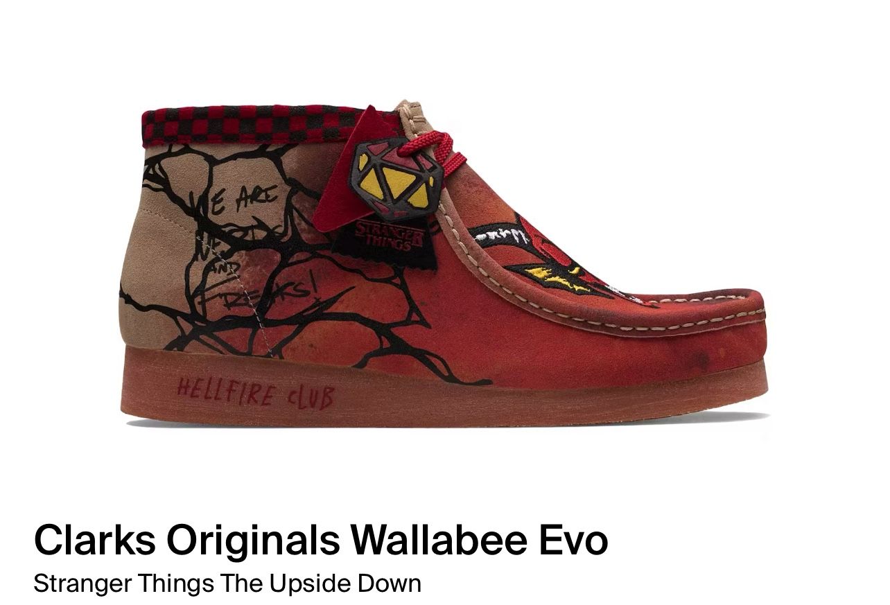 Rare Clarks Originals Wallabee Evo Stranger Things The Upside Down Men's Size 10