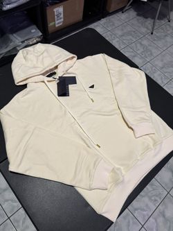 Prada Creme Badge Hoodie Unisex 