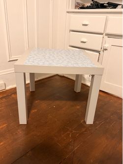 Small White Side Table / Nightstand with Custom Top