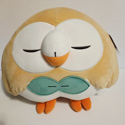 Jazwares Pokemon Sleeping Rowlet 18" Inch Tall Jumbo Plush Buddy RARE New