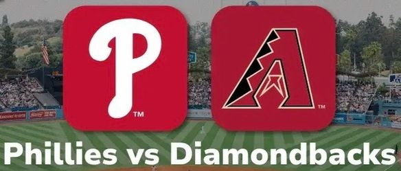 2 Tickets PHILADELPHIA PHILLIES vs ARIZONA DIAMONDBACKS - 9/1 TUES - lower level - Section 115, 5th row on the AISLE