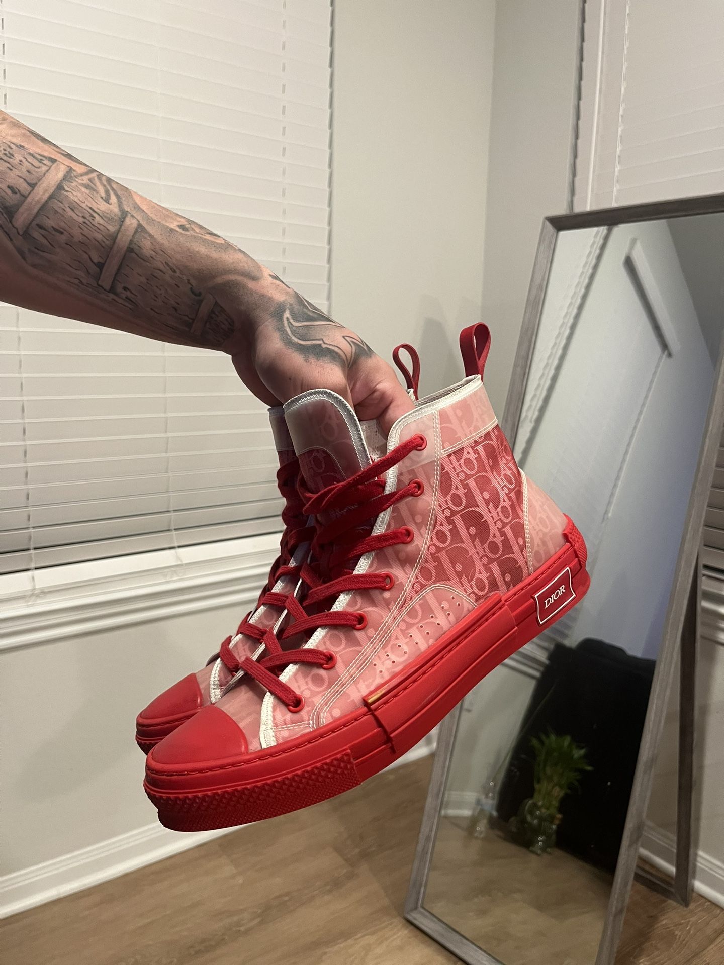 DIOR B23 HIGH TOP RED OBLIQUE MENS - Main Image