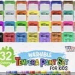 US Art Supply, New, 32 Tempera Paint, Washable
