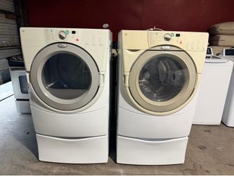 Whirlpool duet washer and dryer xl capacity electric with Pedestal