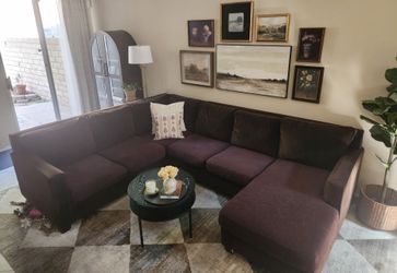 Chocolate Brown Micosuede Sectional