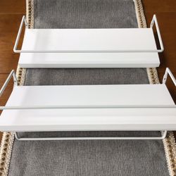 White Floating Shelves with Rails