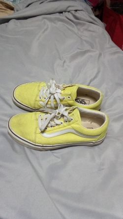 Bright yellow old school Vans. Size men 6.5 / women's 8