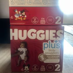 2 Unopened Huggies Diaper Size 2 Boxes