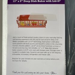 Temptations New 13 X9 Deep Pan W Lid New