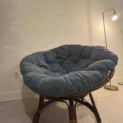 Blue Papasan Lounge Chair