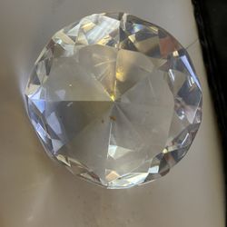Clear, Glass, Diamond Shaped Heavy Paperweight