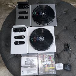 DJ Hero PS3 W/2 Turntables, 2 Games & 2 Dongles
