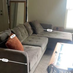 Gray L Shaped Couch