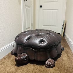 Leather Turtle Ottoman