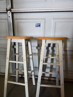 Metal and wood stools