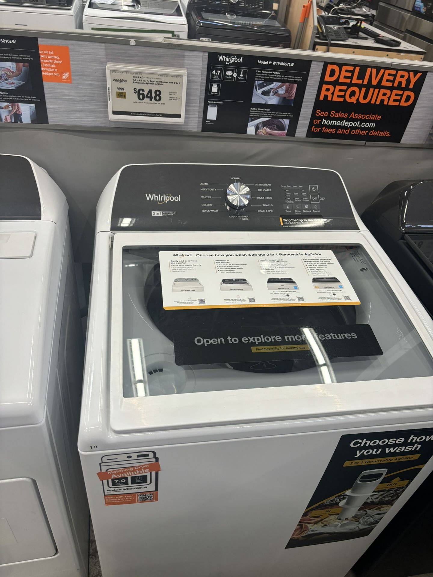 Whirlpool Washer & Dryer Set- Removable Agitator 