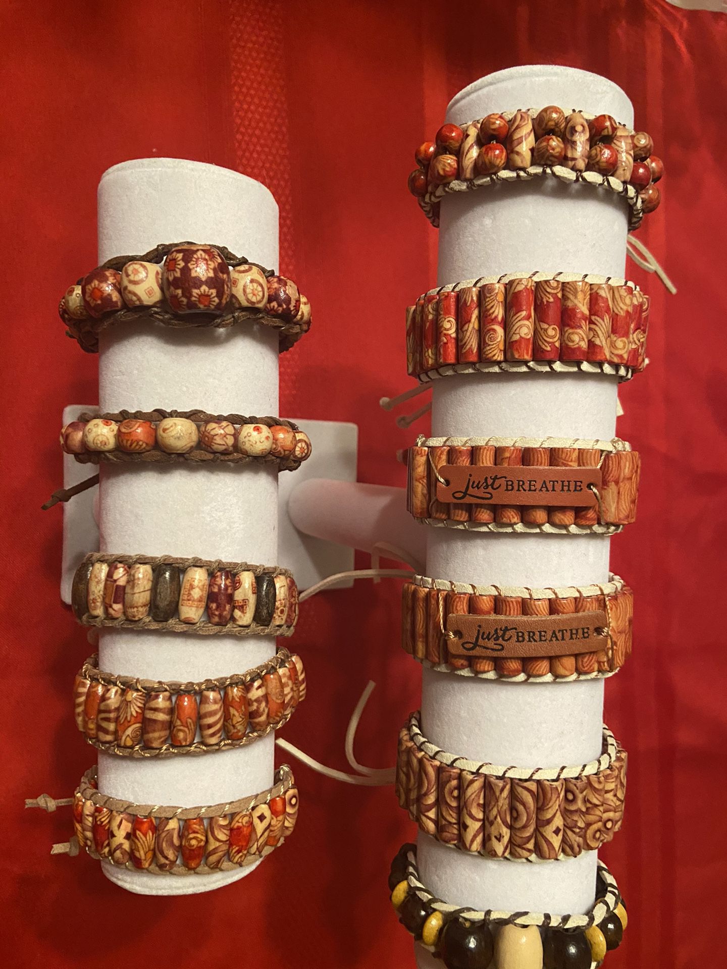 Handmade Bead and leather bracelets