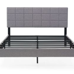 Mainstays Upholstered Platform Bedframe and Headboard