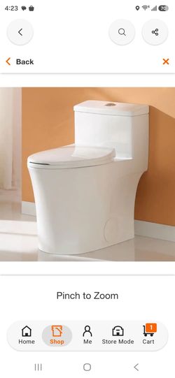 HOROW
1-Piece 1.1/1.6 GPF Dual Flush Elongated Toilet in White Seat Included