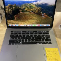 MacBook Pro 2019 15” Touch Bar Retina Intel 8 Core i7-9th Gen@ 2.6GHz,16gb Ram, 1TB SSD, Radeon Pro 555X 4GB Graphics. latest macOS Sonama. Microsoft 