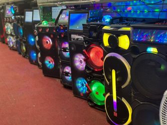 Largest selection of loud karaoke 🎤 Bluetooth party speakers. Come listen to them.