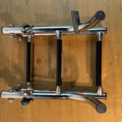 Boat Ladder, 3 Steps Boat Ladder Small Stainless Steel Stern Mount Pontoon Boat Ladder with Rubber Grips 2+1 Steps Transom Mount Folding Stern Ladder 