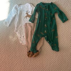 Carters First Christmas Baby Outfit Size 3 Months