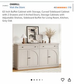 Grey Oak Buffet Sideboard Cabinet