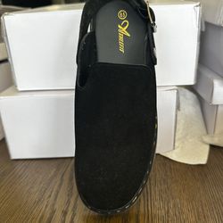 Black Suede Clogs - size 8.5