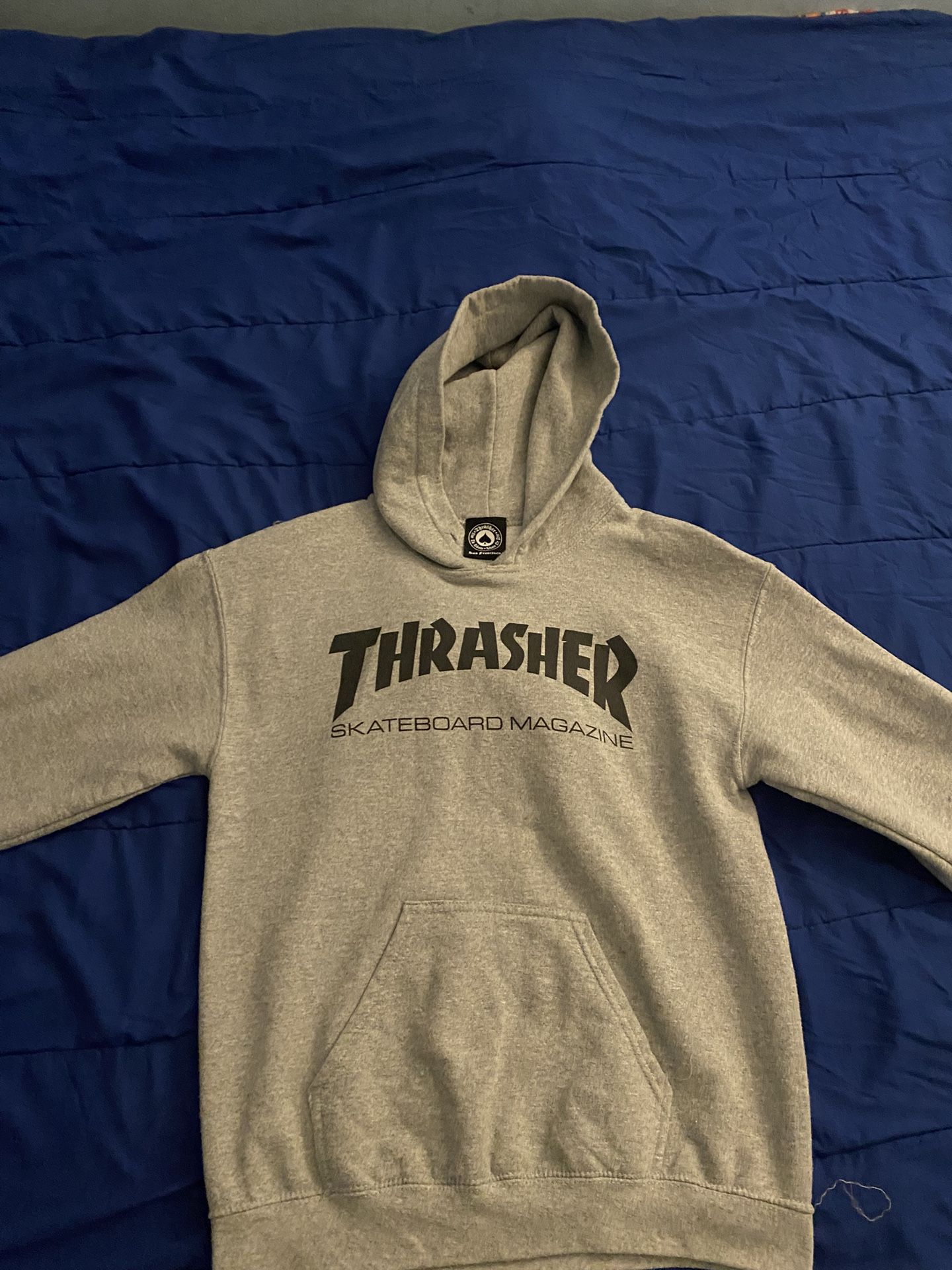Thrasher Men’s Grey Skateboard Magazine Hoodie Vintage