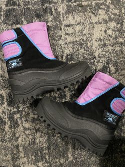 Grizzly Little Girl Snow Boots Sz 1 Pink & Black 
