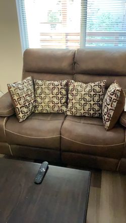Leather sofa, loveseat, and recliner