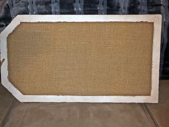 Rustic Burlap Farmhouse Wall Art Blank 23"x14" – Distressed Frame, DIY Sign, Vintage Decor