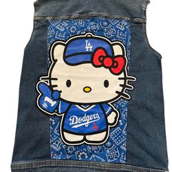 Woman’s XL custom DODGER HELLO KITTY VEST 