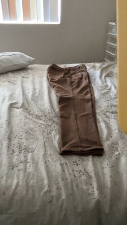 The pants are from Chico’s, size 0.5, brownish color, brushed velour