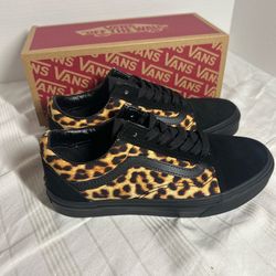 Vans Old Skool Leopard Black Womens 6.5 Mens 5 Sneakers VN000E8WYS5 New w/ Box