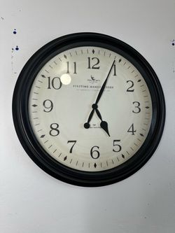Large FirsTime Manufactory Black Round Wall Clock Vintage Farmhouse Style