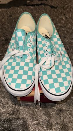 Teal Checked Vans