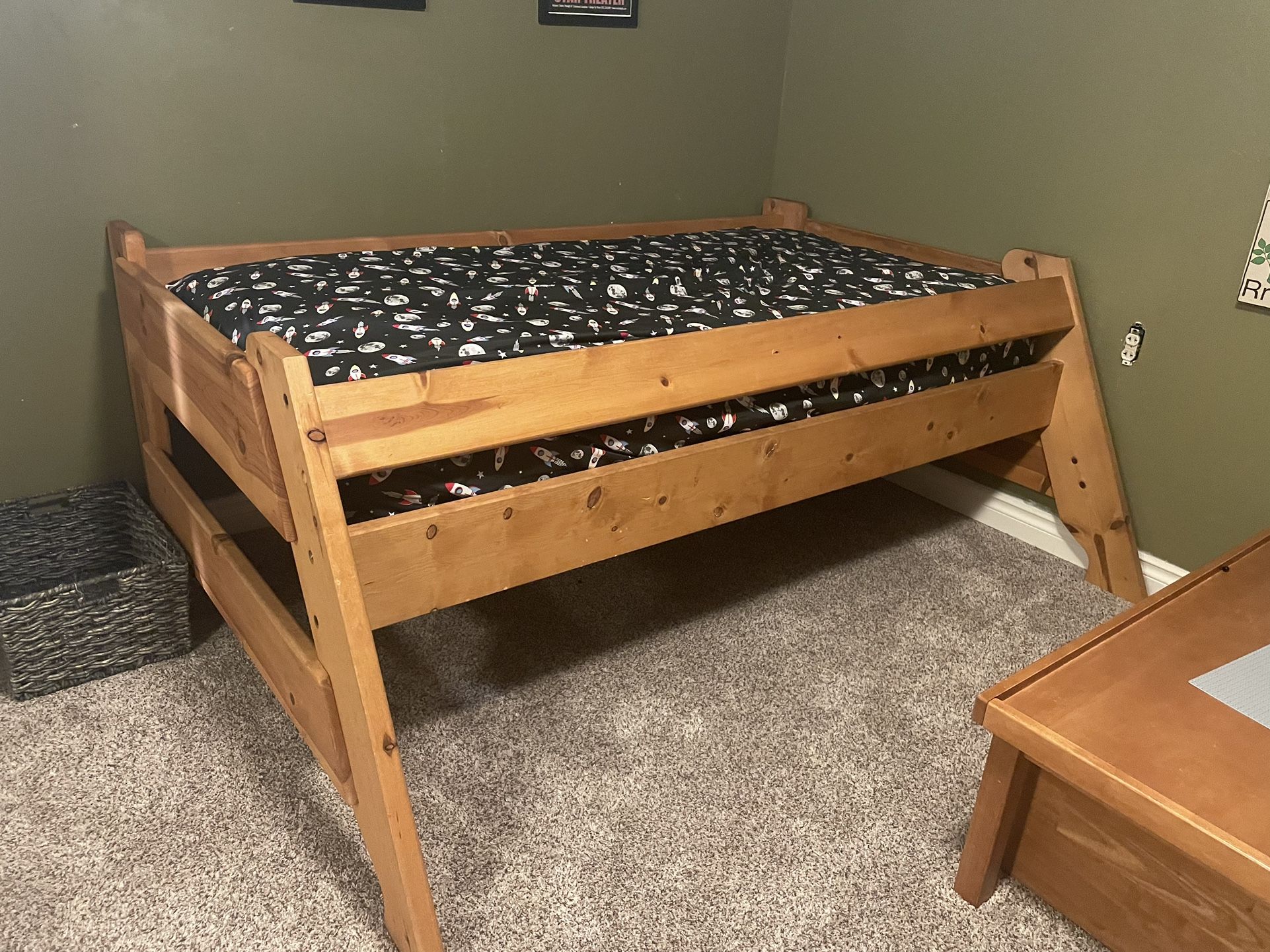 Double Bunk Bottom With Single Top Bunk
