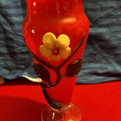 COLORED GLASS VASE for FLOWERS 