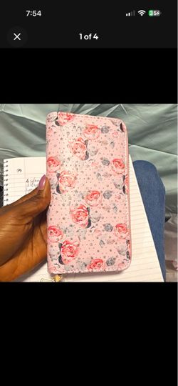 Pink Floral Zip-Around Wallet