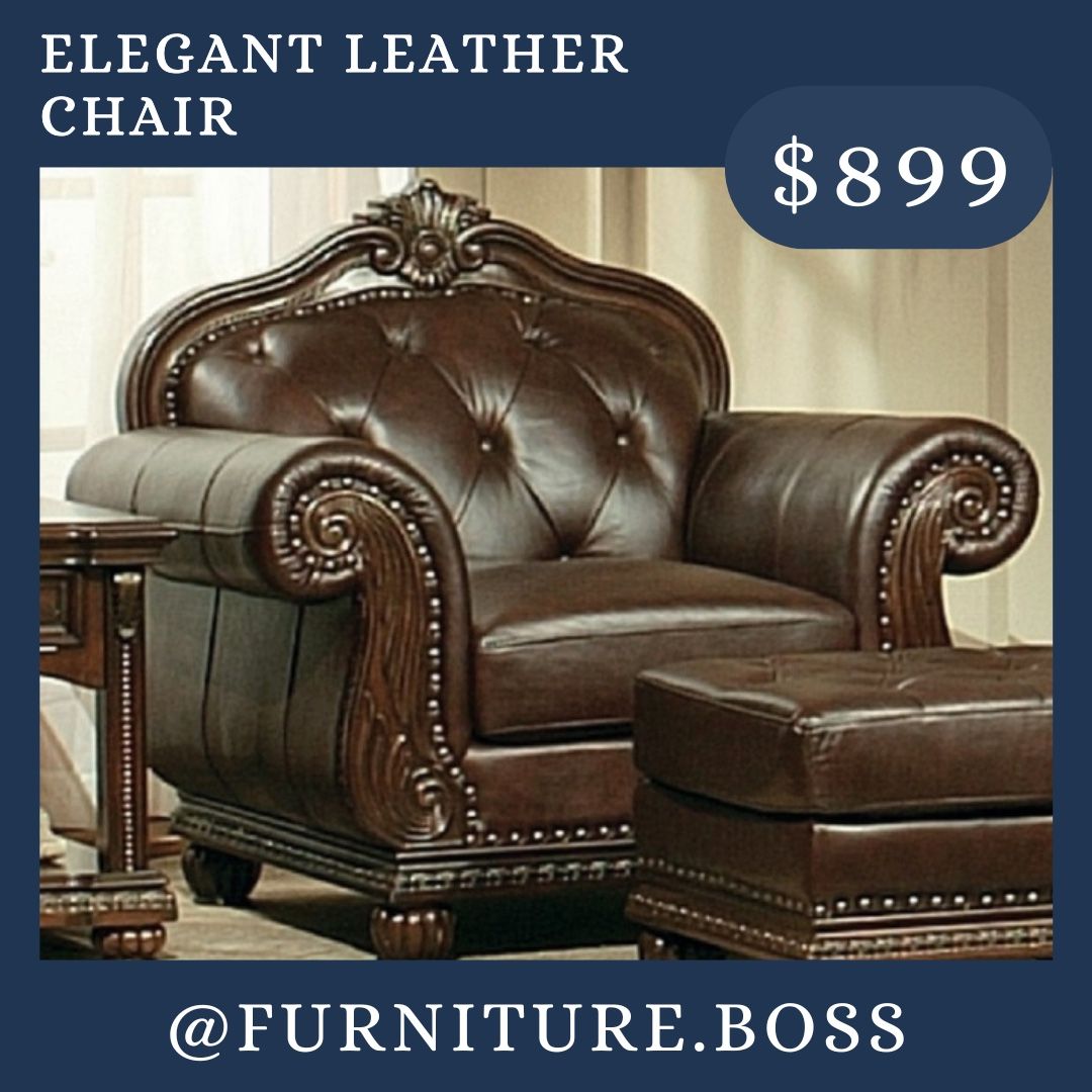 Leather Accent Chair - Elegant Living Room Furniture