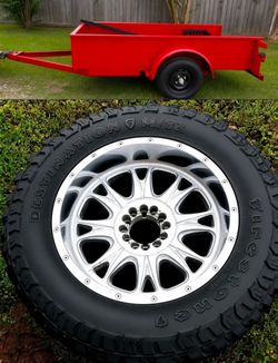 RIMS WITH TIRES AND TRAILER