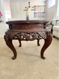 Late 19th Century Antique Chinese Qing Dynasty Hand Carved Table