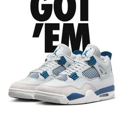 Jordan 4 “military blue” size 10.5, 11, 11.5,  and 12