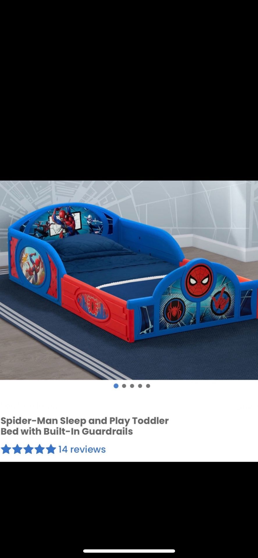 Spider-Man Plastic Bed Frame/ Bed/ Toddler/ Kids/ Toys/ Spider-Man/ Bedroom/ Furniture/ New