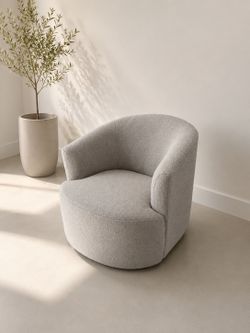 NEW Mainstays Boucle Swivel Chair - Taupe- 360º Accent Chair